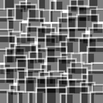 Random squares abstract pattern, texture. Artistic black and white background イラスト素材