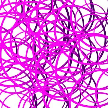 Random squiggle lines, intersecting random circles. Scribble, tangled lines p イラスト素材