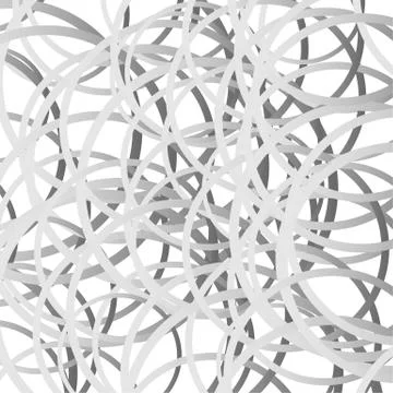 Random squiggle lines, intersecting random circles. Scribble, tangled lines p イラスト素材