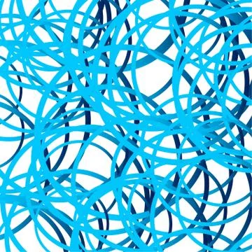 Random squiggle lines, intersecting random circles. Scribble, tangled lines p Stock Illustration