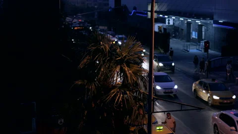 Random street, somewhere in the world, Time lapse video from high angle Stock Footage 141888377