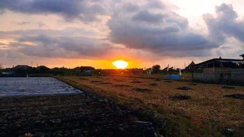 Random Sunset In Bali Stock Photos