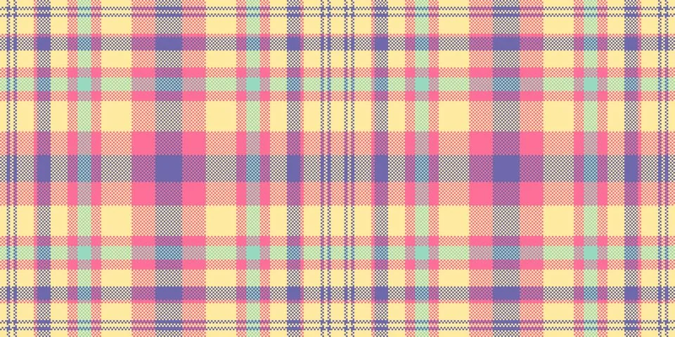 Random tartan fabric pattern, stripe plaid seamless background. Checks vect.. イラスト素材