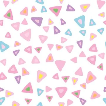 Random triangle seamless pattern on white background. Illustrazione stock