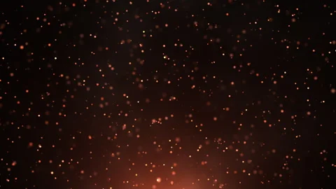 Random turbulence of red particles, moving from bottom to top Stock Footage 267713204