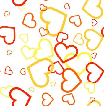 Random vector seamless pattern in hearts. Stock Illustration