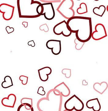 Random vector seamless pattern in hearts. Illustrazione stock