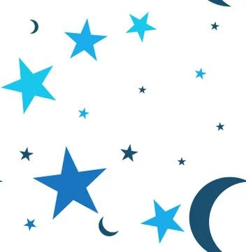 Random vector seamless pattern in stars. Stock Illustration