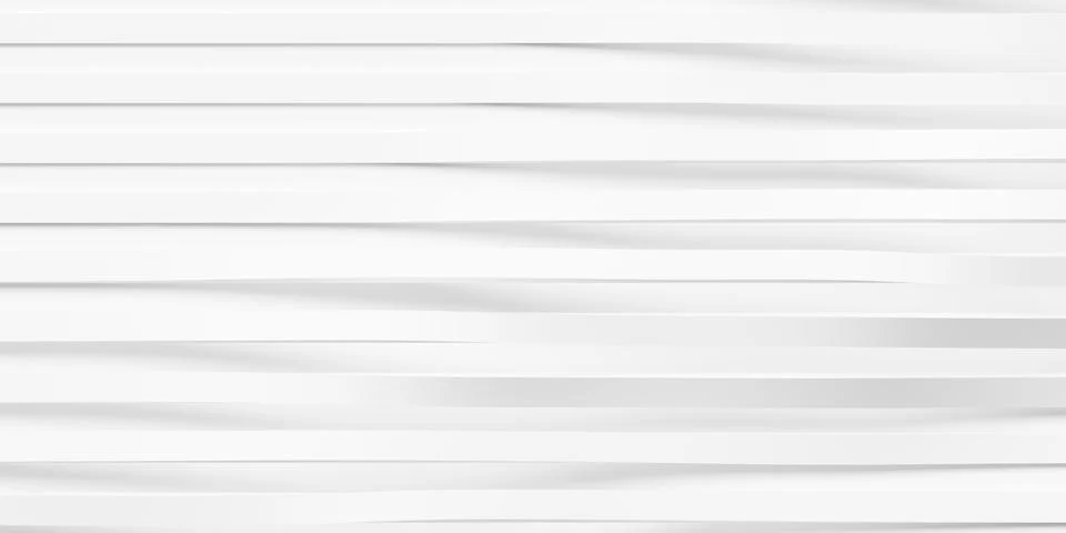 Random waves shaped wide white lines array geometrical white background wal.. Stock Illustration