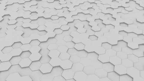 Random waving motion abstract background from hexagon geometric surface. Light Stock-Footage 115943381