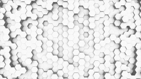 Random waving motion abstract background from hexagon geometric surface loop: Stock Illustration