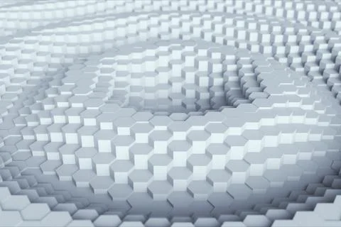 Random waving motion abstract background from hexagon geometric surface loop: Stock Illustration