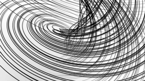 Random wavy black lines white background Video stock 67647179