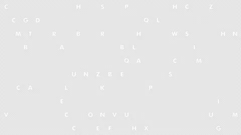 Random white capital letters flash chaotically on a stark black background, crea Stock Footage 311747217