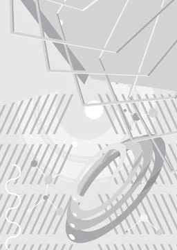 Random White, Gray colored geometrical graphic minimal background. Geometri.. Stock Illustration