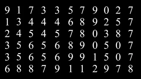 Random white numbers. Alpha channel. 4k video. Stock Footage 102466618