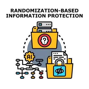 Randomization based information protection concept vector illustration Stock Illustration
