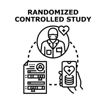 Randomized controlled study illustration for medical research project Stock Illustration