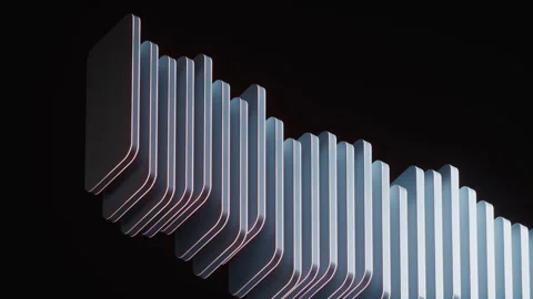 Randomly arranged rounded rectangular blocks background, 3d rendering. Stock Footage 336826191