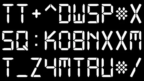 Randomly Changing Alphanumeric White Digital Characters in 3 Rows on Black bg Stock Footage 282485575