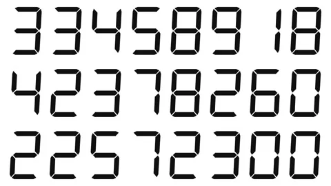Randomly Changing Eight-Digit Black Digital Numbers in Three Rows on White bg Stock Footage 282485811