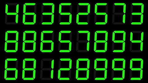 Randomly Changing Eight-Digit Green Digital Numbers in Three Rows on Black bg Stock Footage 282485622
