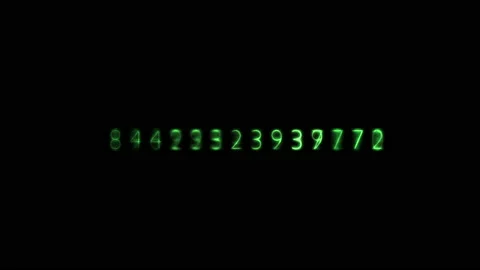 Randomly changing glowing numbers, digits on black background. Stock Footage 202105626