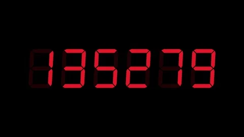Randomly Changing Six-Digit Red Digital Number Display on Black Background Stock Footage 282485557