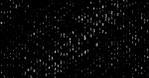 Randomly changing white numbers 0 to 9 on transparent background. Stock Footage 120626525