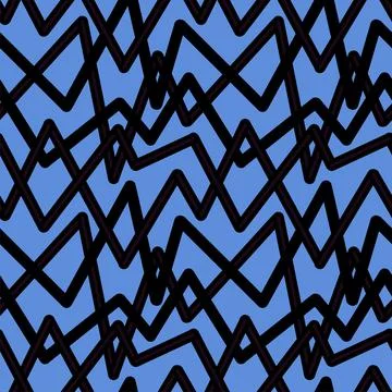 Randomly crossing colored lines located zigzag making pattern.Black azure Stock Illustration