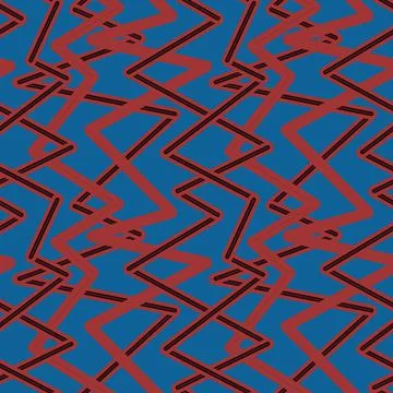 Randomly crossing colored lines located zigzag making pattern.Azure backgroun Stock-Illustration