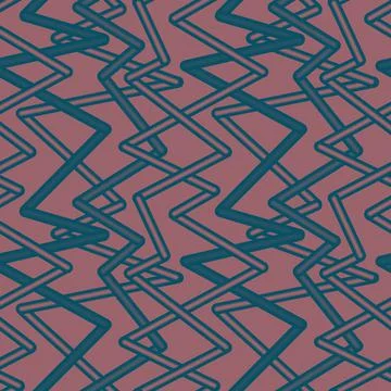 Randomly crossing colored lines located zigzag making pattern.Mauve backgroun Stock Illustration