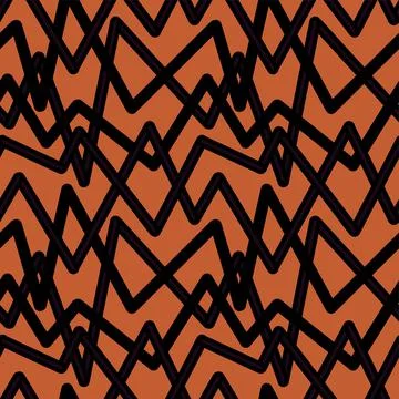 Randomly crossing colored lines zigzag making pattern.Black on brown Stock Illustration