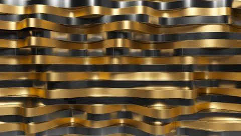 Randomly distorted metal surfaces. Wave displacement of relfective surface. 3 Stock Illustration