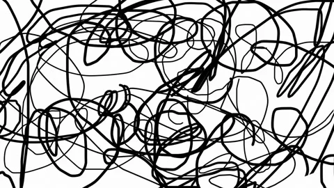 Randomly drawn lines on white background Stock Footage 174911069