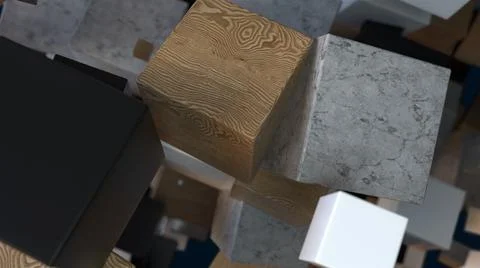 Randomly falling and floating cubes Stockillustratie