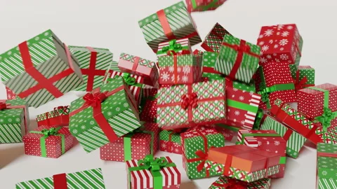 Randomly falling down gifts or present boxes animation 스톡 동영상 163552975