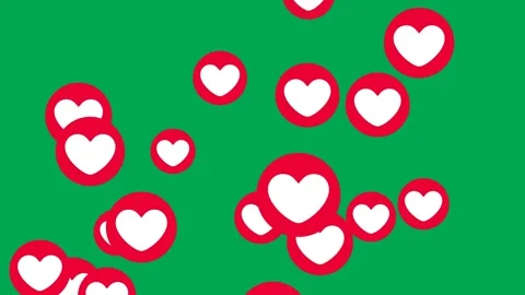 Randomly falling red heart love icon animation overlay from top to bottom. Stock Footage 317409280