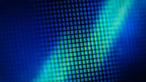 Randomly flashing bright patterns of multicolored matrix pixels Stock Footage 194567859