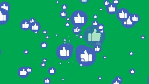 Randomly flowing thumbs up like icon animation overlay from the center. Stock Footage 317409358