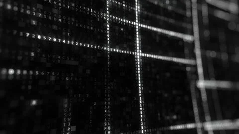 Randomly generated computer hexadecimal machine code abstract technological b Stock Illustration