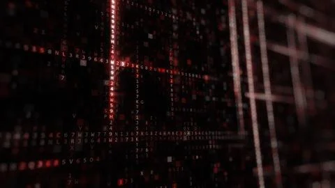 Randomly generated computer hexadecimal machine code abstract technological b Illustrazione stock