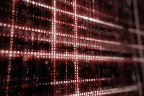 Randomly generated computer hexadecimal machine code abstract technological b Illustrazione stock