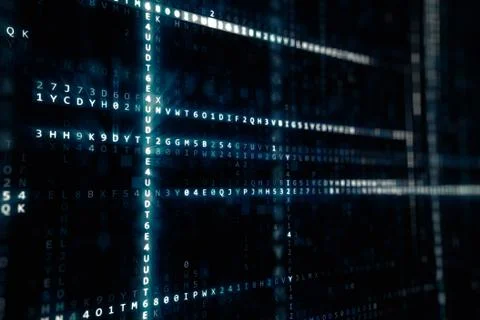 Randomly generated computer hexadecimal machine code abstract technological b Stock Illustration