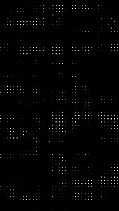 Randomly glowing dots. White dots on black background. Halftone texture Stock Footage 327789850