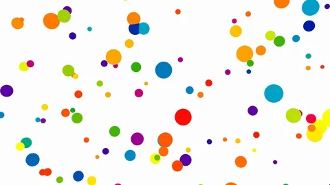 Randomly Moving Colorful Polka Dots Pattern of Flying Circle Shapes Stock Footage