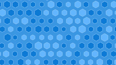 Randomly Moving Hexagonal Background Video (Blue) Stockbeeldmateriaal 332489546