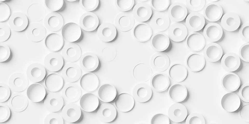 Randomly offset modern minimal white background grid or array of circles wi.. Stock Illustration
