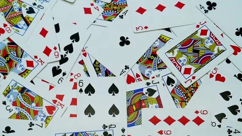 Randomly placed playing cards Stock-Footage 219779169