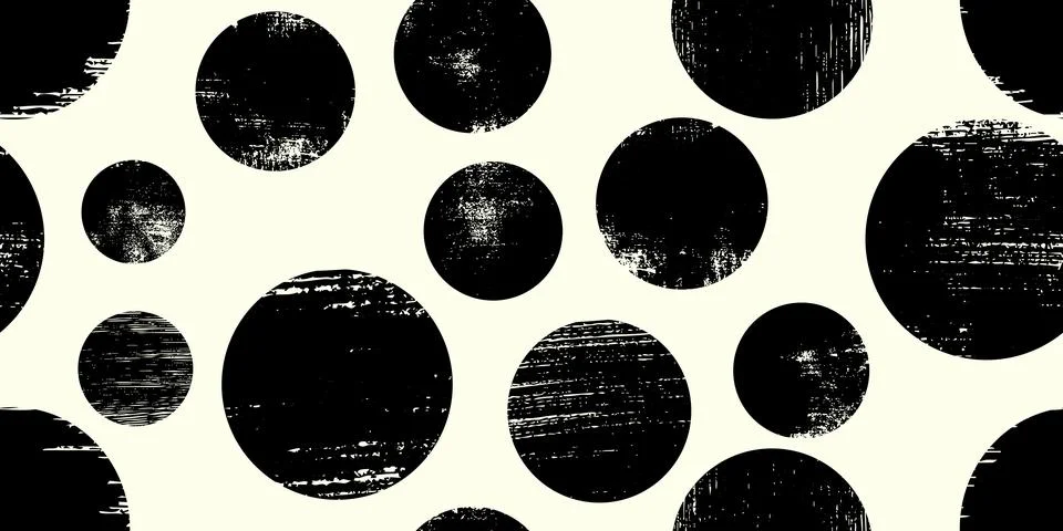 Randomly placed polka dots, hand drawn spots Seamless pattern with doodle cir Illustrazione stock